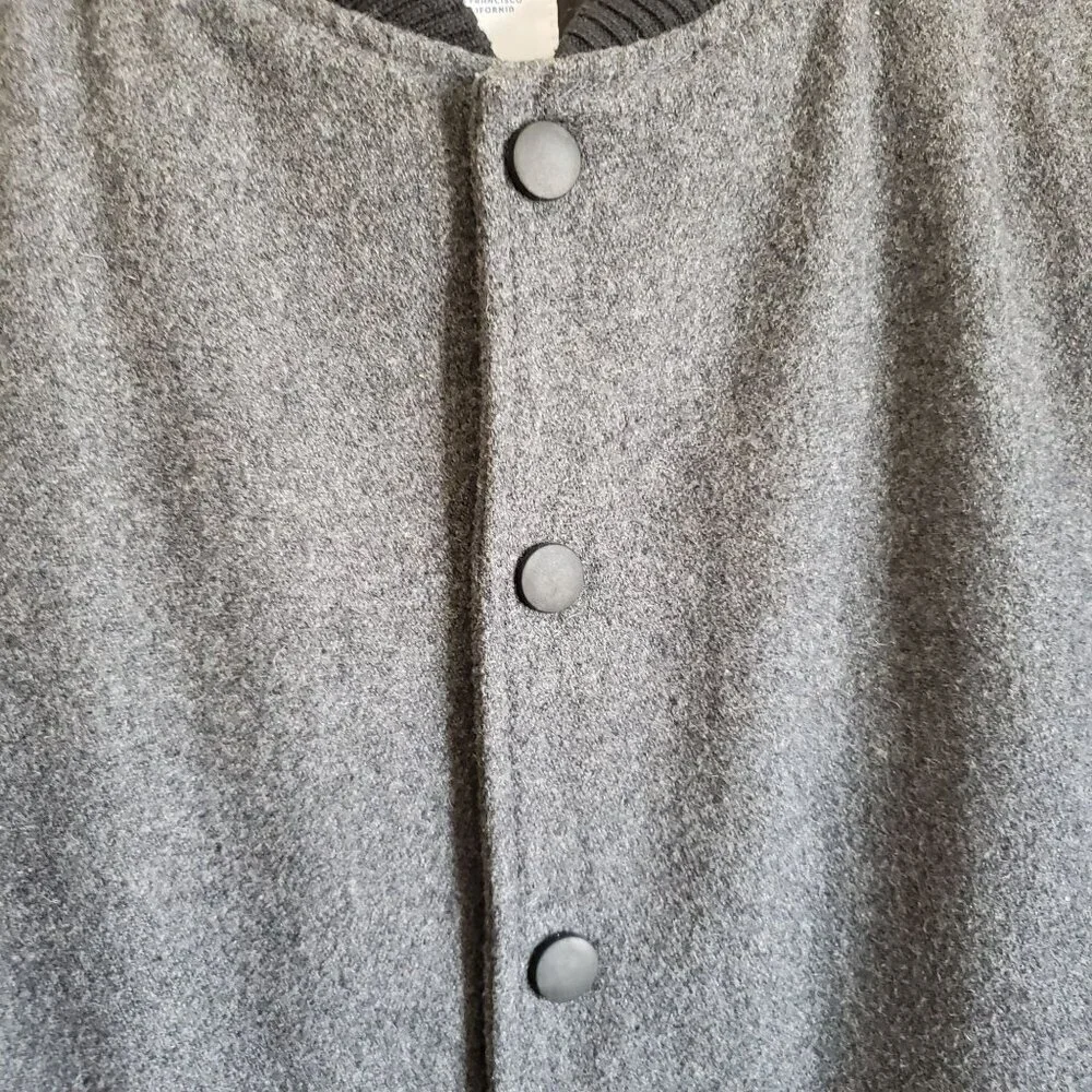 Old Navy Soft Brushed Wool Blend Colorblock Bomber Jacket Grey/Black Kid's 10-12